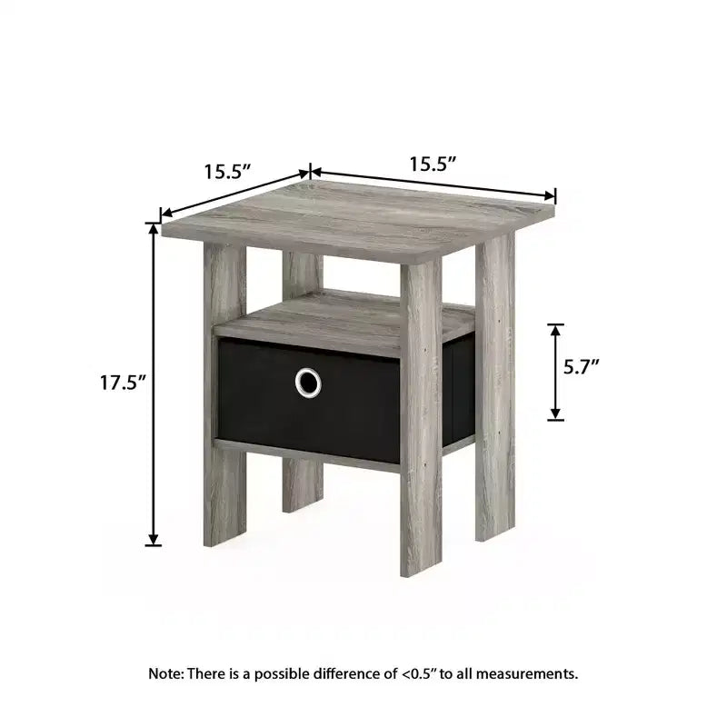 Table de chevet moderne HOMLUX 1 pièce avec tiroir amovible et étagère ouverte