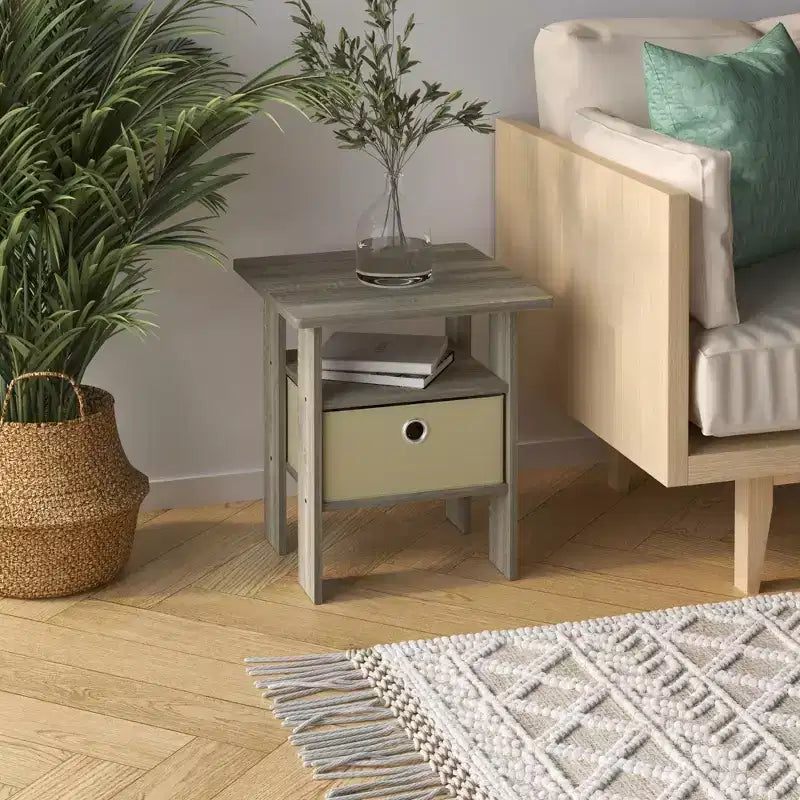 Table de chevet moderne HOMLUX 1 pièce avec tiroir amovible et étagère ouverte