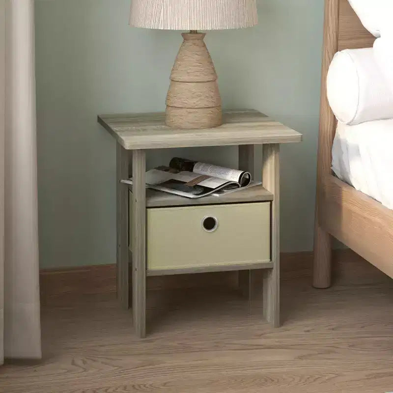 Table de chevet moderne HOMLUX 1 pièce avec tiroir amovible et étagère ouverte