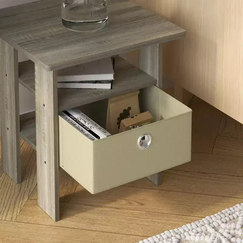 Table de chevet moderne HOMLUX 1 pièce avec tiroir amovible et étagère ouverte