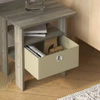 Table de chevet moderne HOMLUX 1 pièce avec tiroir amovible et étagère ouverte
