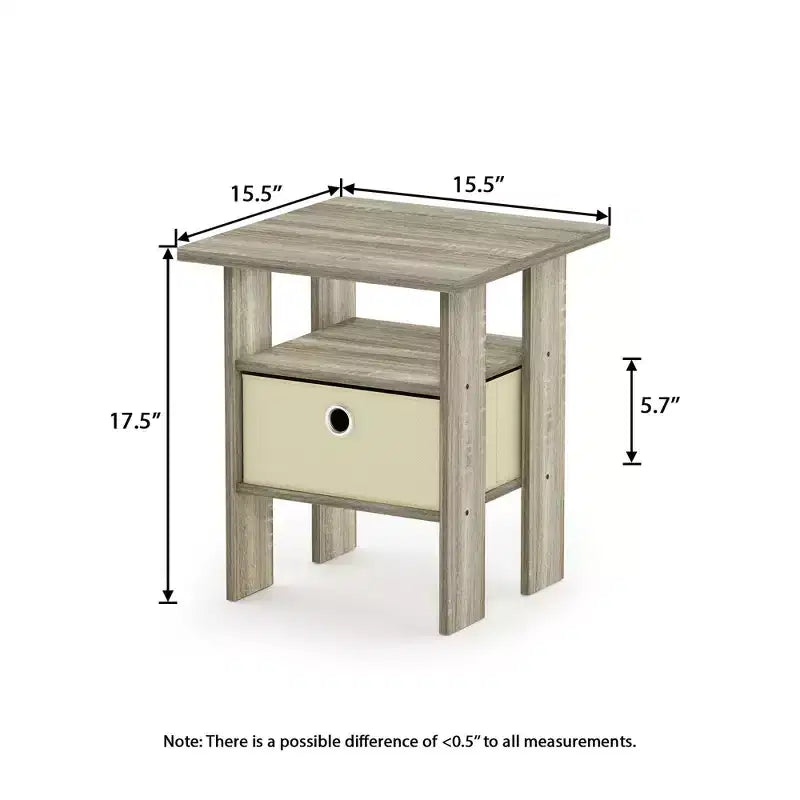 Table de chevet moderne HOMLUX 1 pièce avec tiroir amovible et étagère ouverte