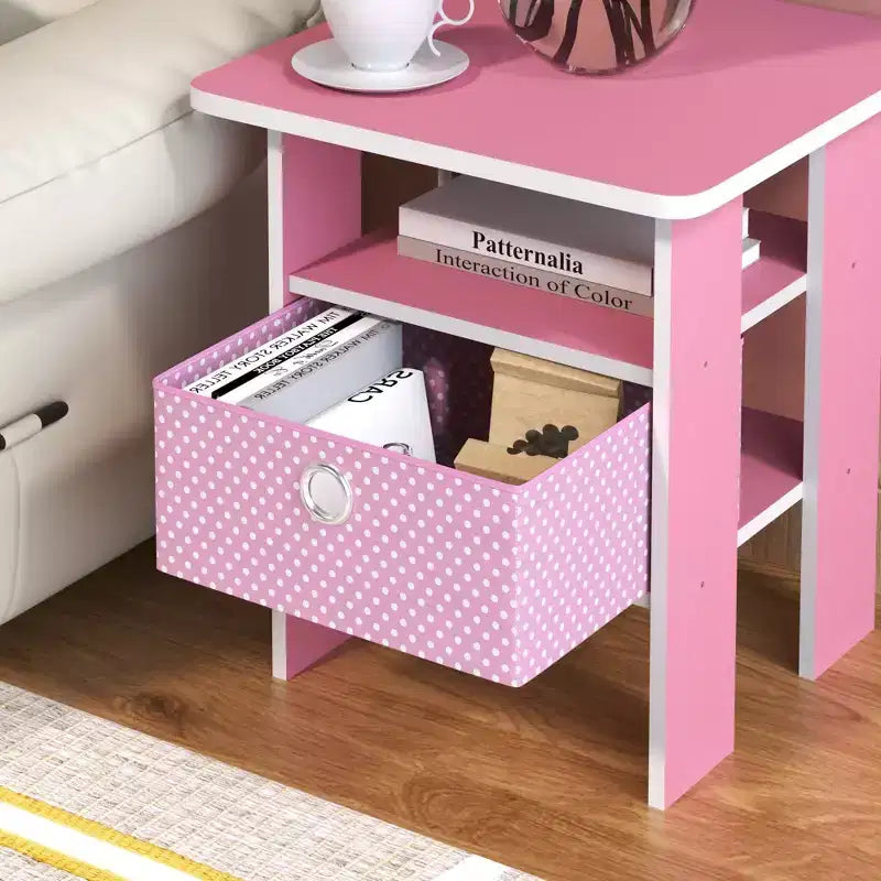 Table de chevet moderne HOMLUX 1 pièce avec tiroir amovible et étagère ouverte