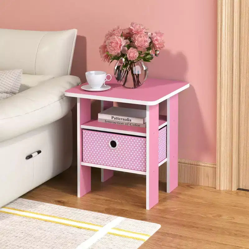 Table de chevet moderne HOMLUX 1 pièce avec tiroir amovible et étagère ouverte