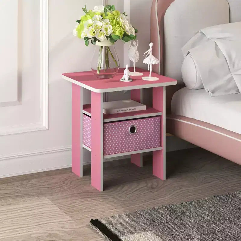 Table de chevet moderne HOMLUX 1 pièce avec tiroir amovible et étagère ouverte