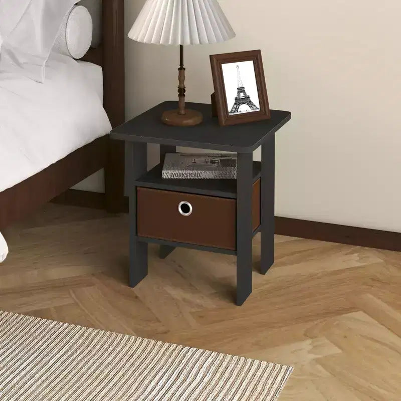 Table de chevet moderne HOMLUX 1 pièce avec tiroir amovible et étagère ouverte
