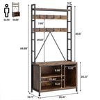 Porte-manteau avec banc, porte-manteau industriel, meuble de rangement pour chaussures d'entrée avec casiers de rangement, banc à chaussures et porte-manteau pour vestiaire et hall d'entrée