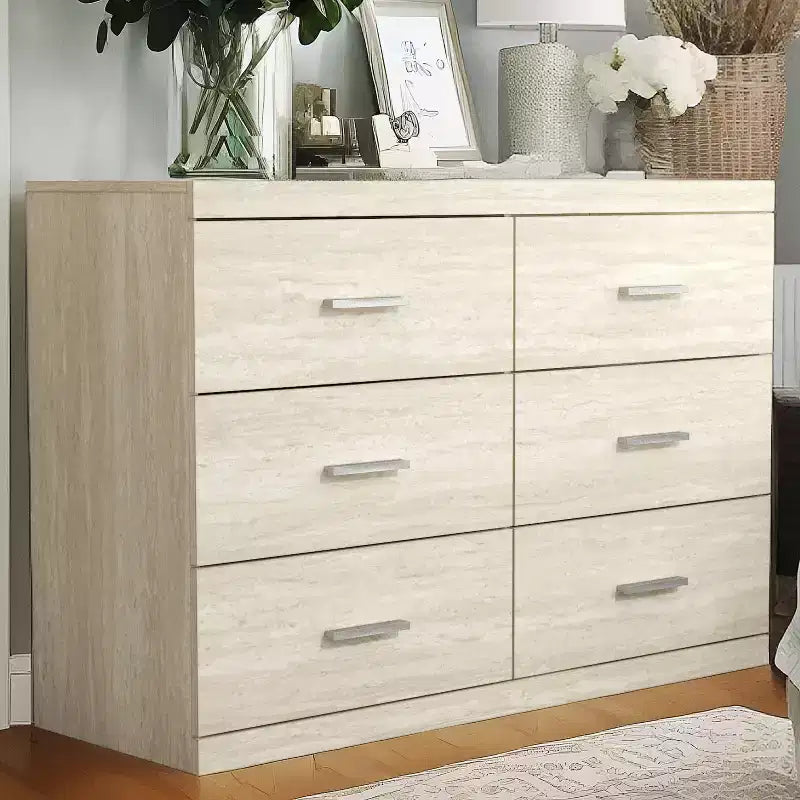 Commode Galano Carmelo 6 tiroirs (Interlock) - Travertin