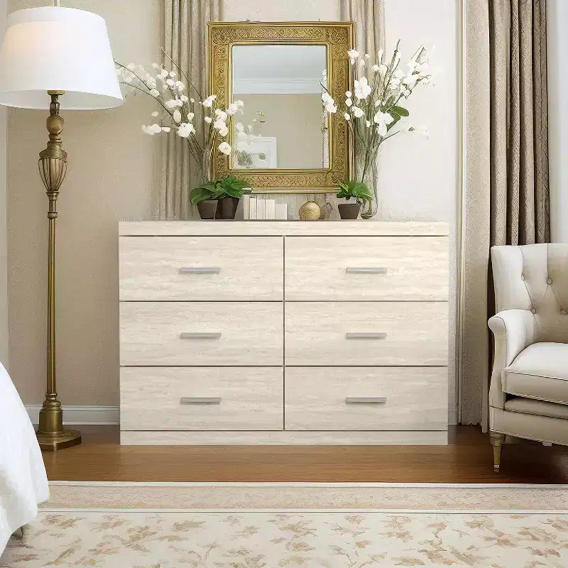 Commode Galano Carmelo 6 tiroirs (Interlock) - Travertin