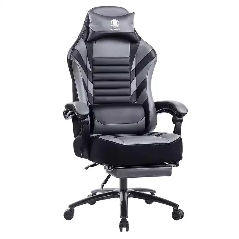 Chaise de jeu Okak à dossier haut, chaise de bureau ergonomique avec repose-pieds pliable, chaise confortable réglable en hauteur pour l'étude, la salle de jeu