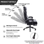 Chaise de jeu Okak à dossier haut, chaise de bureau ergonomique avec repose-pieds pliable, chaise confortable réglable en hauteur pour l'étude, la salle de jeu