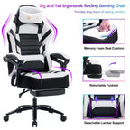Chaise de jeu Okak à dossier haut, chaise de bureau ergonomique avec repose-pieds pliable, chaise confortable réglable en hauteur pour l'étude, la salle de jeu