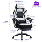 Chaise de jeu Okak à dossier haut, chaise de bureau ergonomique avec repose-pieds pliable, chaise confortable réglable en hauteur pour l'étude, la salle de jeu