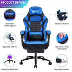 Chaise de jeu Okak à dossier haut, chaise de bureau ergonomique avec repose-pieds pliable, chaise confortable réglable en hauteur pour l'étude, la salle de jeu