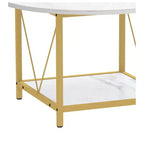 Table basse ronde à 2 niveaux au design moderne avec étagère ouverte Rangement en bois Table basse centrale Décoration d'intérieur pour bureau et salon