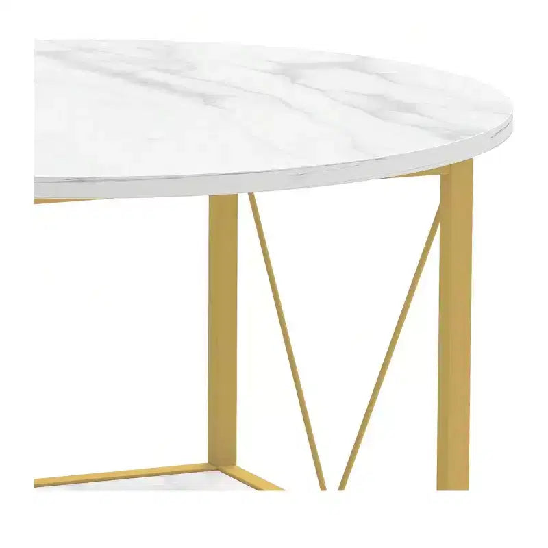 Table basse ronde à 2 niveaux au design moderne avec étagère ouverte Rangement en bois Table basse centrale Décoration d'intérieur pour bureau et salon