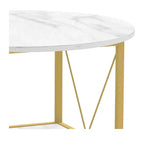 Table basse ronde à 2 niveaux au design moderne avec étagère ouverte Rangement en bois Table basse centrale Décoration d'intérieur pour bureau et salon