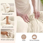 Canapé modulable beige en forme de L en tissu chenille avec ottoman, base en bois de haute qualité pour salons