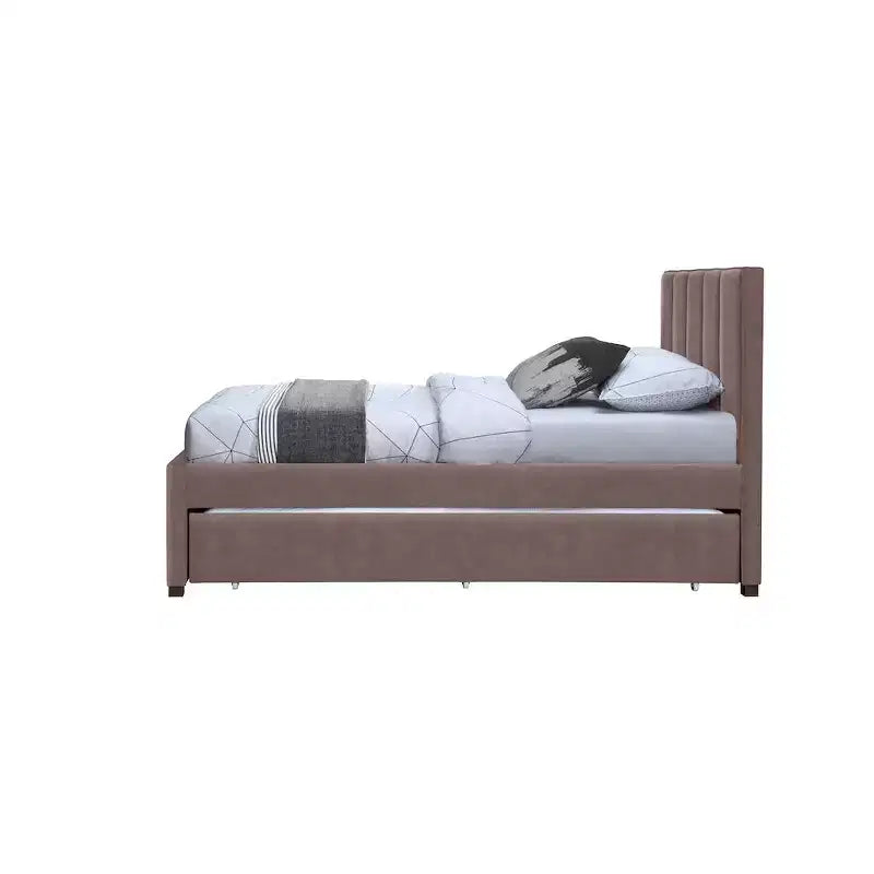 Lit gigogne double en similicuir Hudson de Meridian Furniture