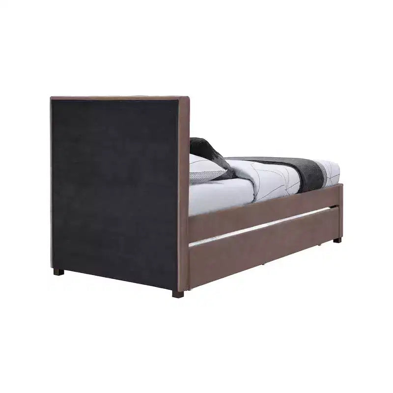 Lit gigogne double en similicuir Hudson de Meridian Furniture