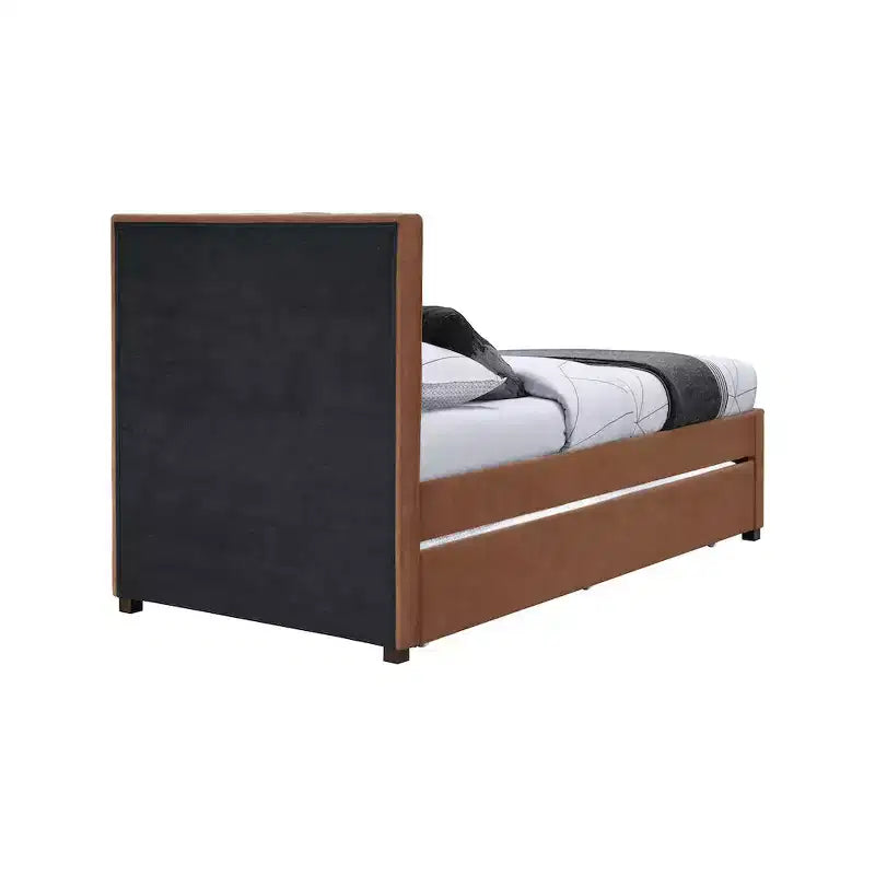 Lit gigogne double en similicuir Hudson de Meridian Furniture