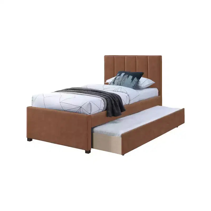 Lit gigogne double en similicuir Hudson de Meridian Furniture