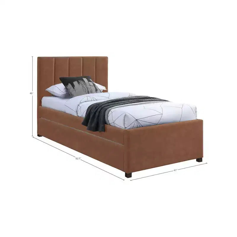 Lit gigogne double en similicuir Hudson de Meridian Furniture