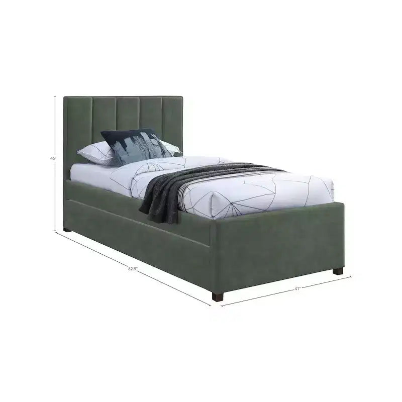 Lit gigogne double en similicuir Hudson de Meridian Furniture