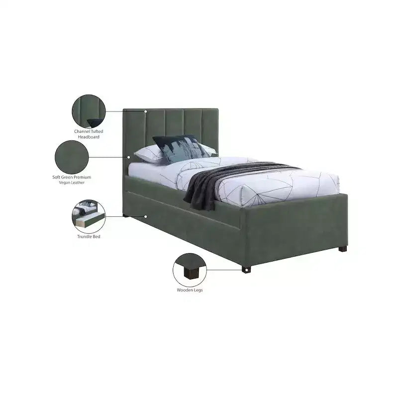 Lit gigogne double en similicuir Hudson de Meridian Furniture