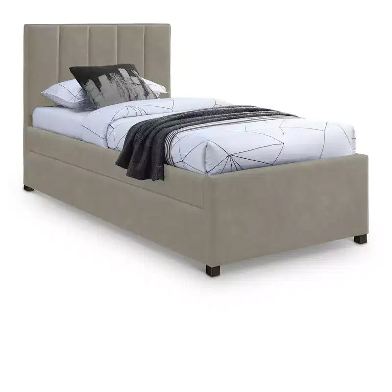Meridian Furniture,Hudson Vegan Leather Twin Trundle Bed