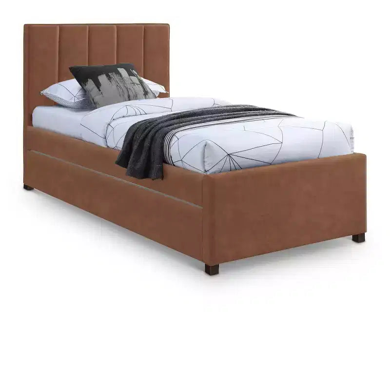 Lit gigogne double en similicuir Hudson de Meridian Furniture