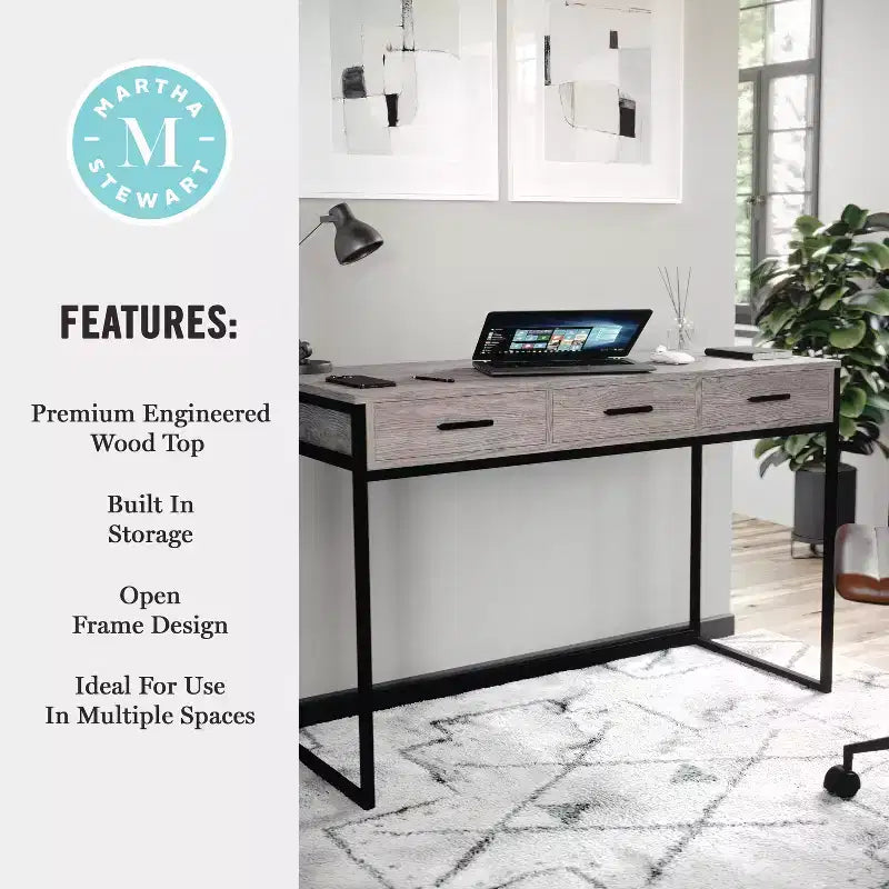 Bureau Martha Stewart Ollie avec 3 tiroirs
