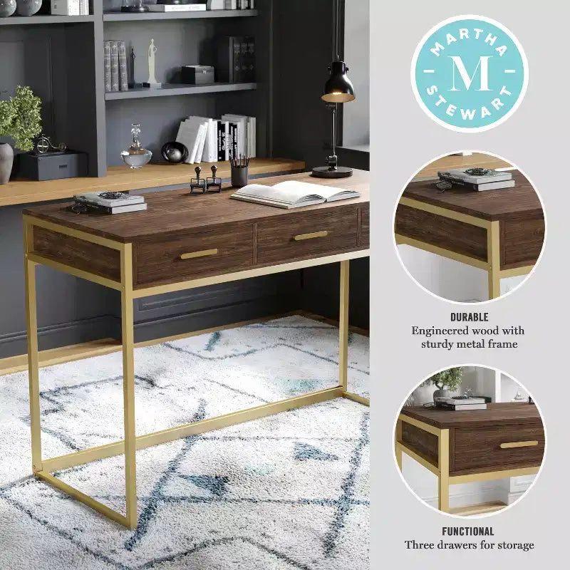 Bureau Martha Stewart Ollie avec 3 tiroirs