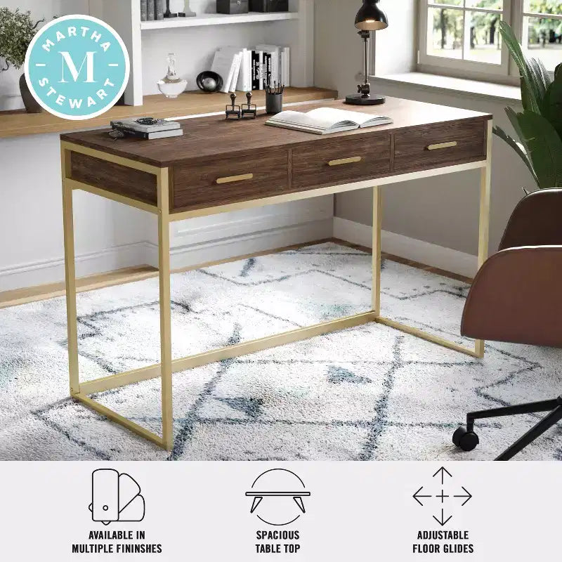Bureau Martha Stewart Ollie avec 3 tiroirs