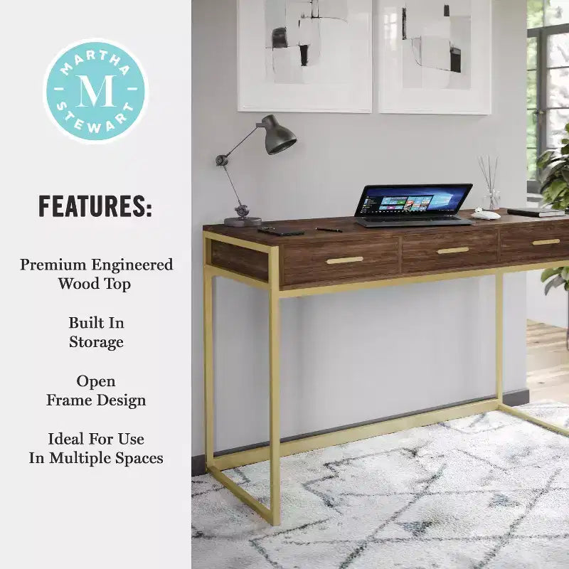 Bureau Martha Stewart Ollie avec 3 tiroirs