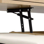 Zeus & Ruta Table Basse Relevable Multifonctionnelle Moderne avec Rangement Caché, 4 Tabourets et Roulettes, Parfaite pour les Espaces de Vie Modernes
