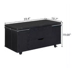 Zeus & Ruta Table Basse Relevable Multifonctionnelle Moderne avec Rangement Caché, 4 Tabourets et Roulettes, Parfaite pour les Espaces de Vie Modernes