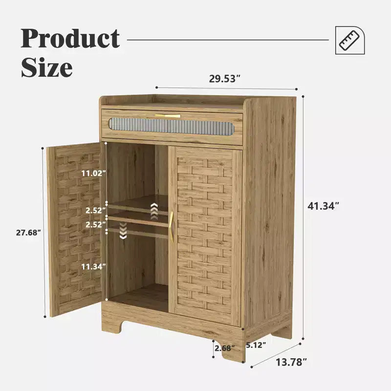 Meuble bas de bar à café Okak, buffet de rangement avec tiroir et étagère réglable, meuble d'appoint pour cuisine, salle à manger, salle de bain, entrée