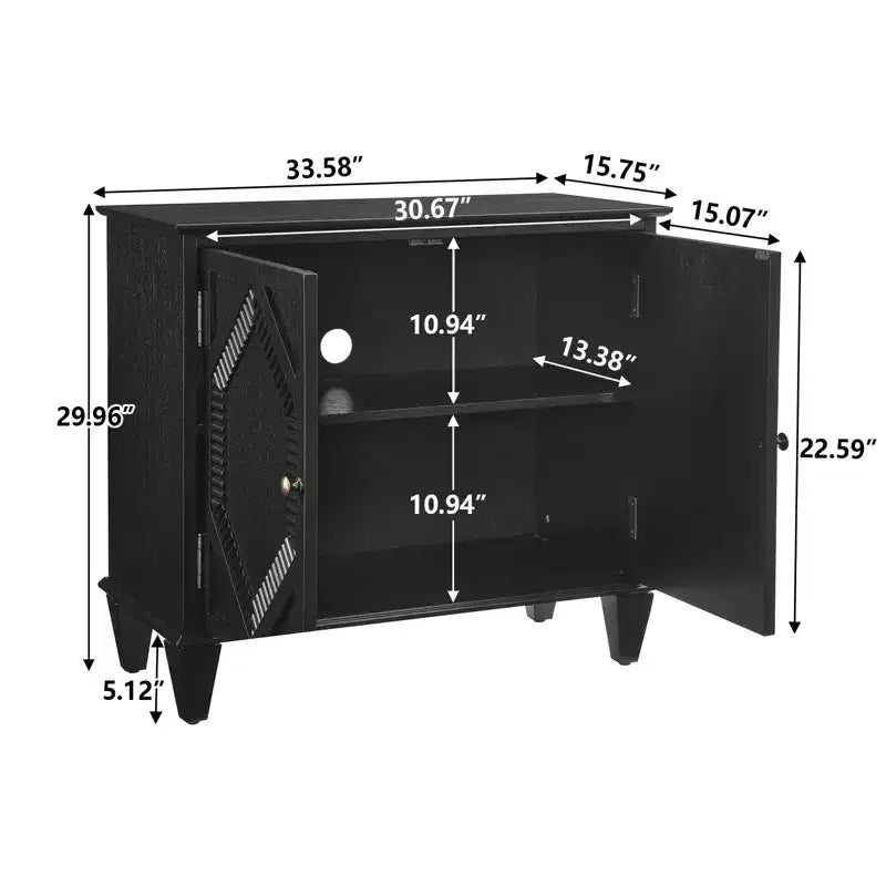 Okak Meuble de Rangement Rétro 85cm, Meuble d'Entrée avec 2 Portes, Meuble Décoratif pour Salon, Couloir, Entrée