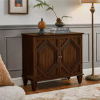 Okak Meuble de Rangement Rétro 85cm, Meuble d'Entrée avec 2 Portes, Meuble Décoratif pour Salon, Couloir, Entrée