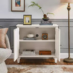 Okak Meuble de Rangement Rétro 85cm, Meuble d'Entrée avec 2 Portes, Meuble Décoratif pour Salon, Couloir, Entrée