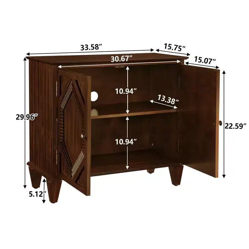 Okak Meuble de Rangement Rétro 85cm, Meuble d'Entrée avec 2 Portes, Meuble Décoratif pour Salon, Couloir, Entrée