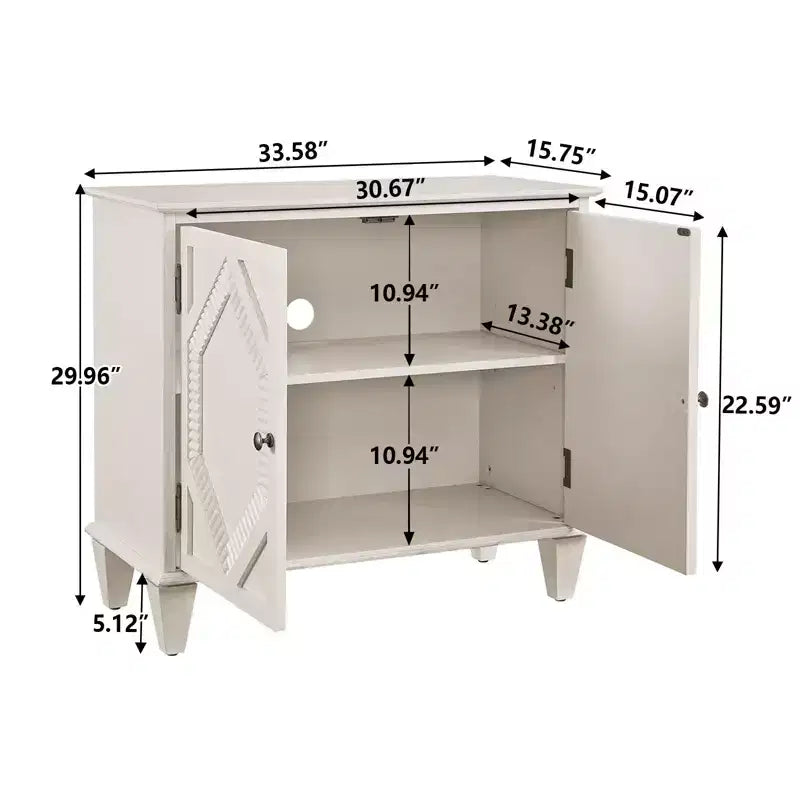 Okak Meuble de Rangement Rétro 85cm, Meuble d'Entrée avec 2 Portes, Meuble Décoratif pour Salon, Couloir, Entrée