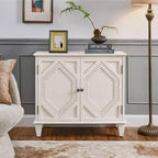 Okak Meuble de Rangement Rétro 85cm, Meuble d'Entrée avec 2 Portes, Meuble Décoratif pour Salon, Couloir, Entrée