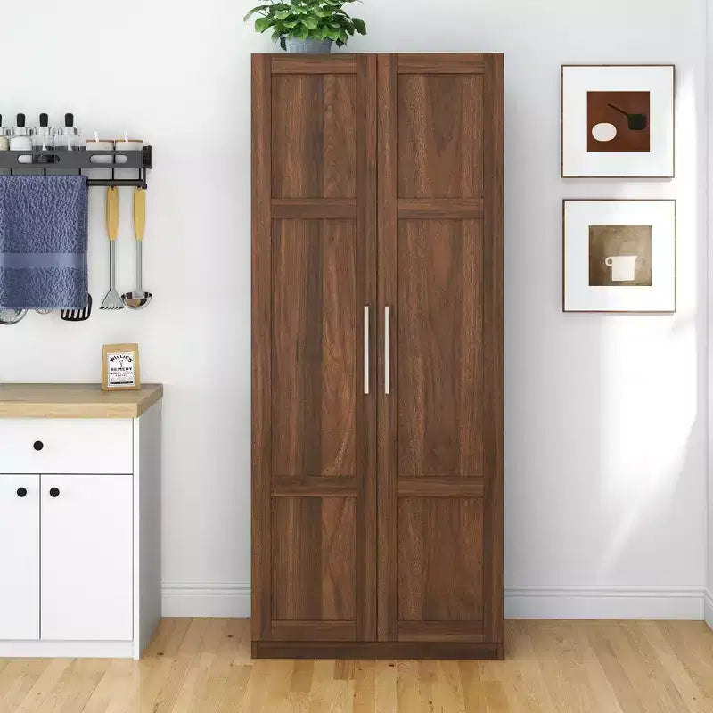 Meuble Haut Moderne Okak, Armoire de Rangement Autonome avec 2 Portes et 4 Étagères, Meuble de Rangement pour Salon, Salle à Manger, Cuisine