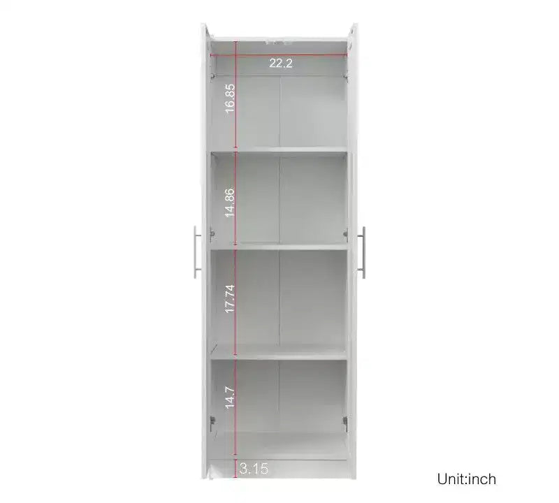 Meuble Haut Moderne Okak, Armoire de Rangement Autonome avec 2 Portes et 4 Étagères, Meuble de Rangement pour Salon, Salle à Manger, Cuisine