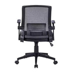 Chaise de bureau ergonomique Okak en maille, chaise rembourrée entrecroisée avec hauteur réglable et roulettes, chaise pivotante pour salle de lecture, bureau, noir