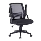 Chaise de bureau ergonomique Okak en maille, chaise rembourrée entrecroisée avec hauteur réglable et roulettes, chaise pivotante pour salle de lecture, bureau, noir