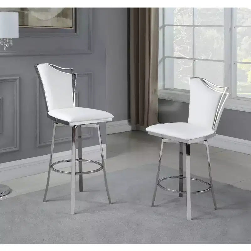 Chintaly Imports, tabouret de comptoir pivotant contemporain avec dossier design