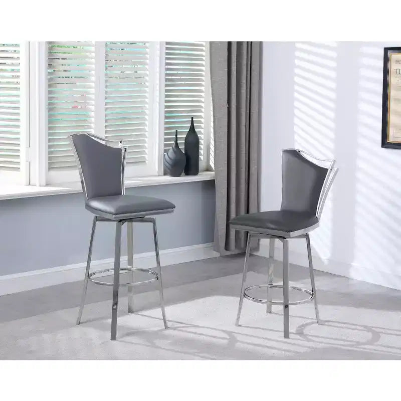 Chintaly Imports, tabouret de comptoir pivotant contemporain avec dossier design